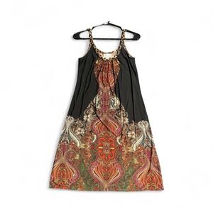 Dressbarn Paisley‎ Print Chain Strap Dress Size M Made in USA